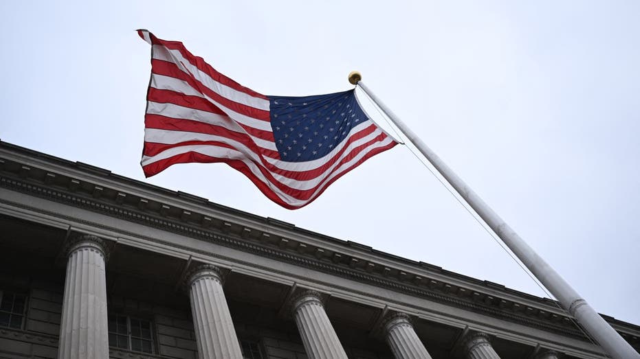 American flag IRS building